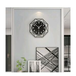Modern Wall Clocks for Living Room Decor 12in Black Wall Clock Silent...